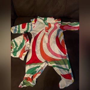 Emilio Pucci Onesie & Hat Set 3months
